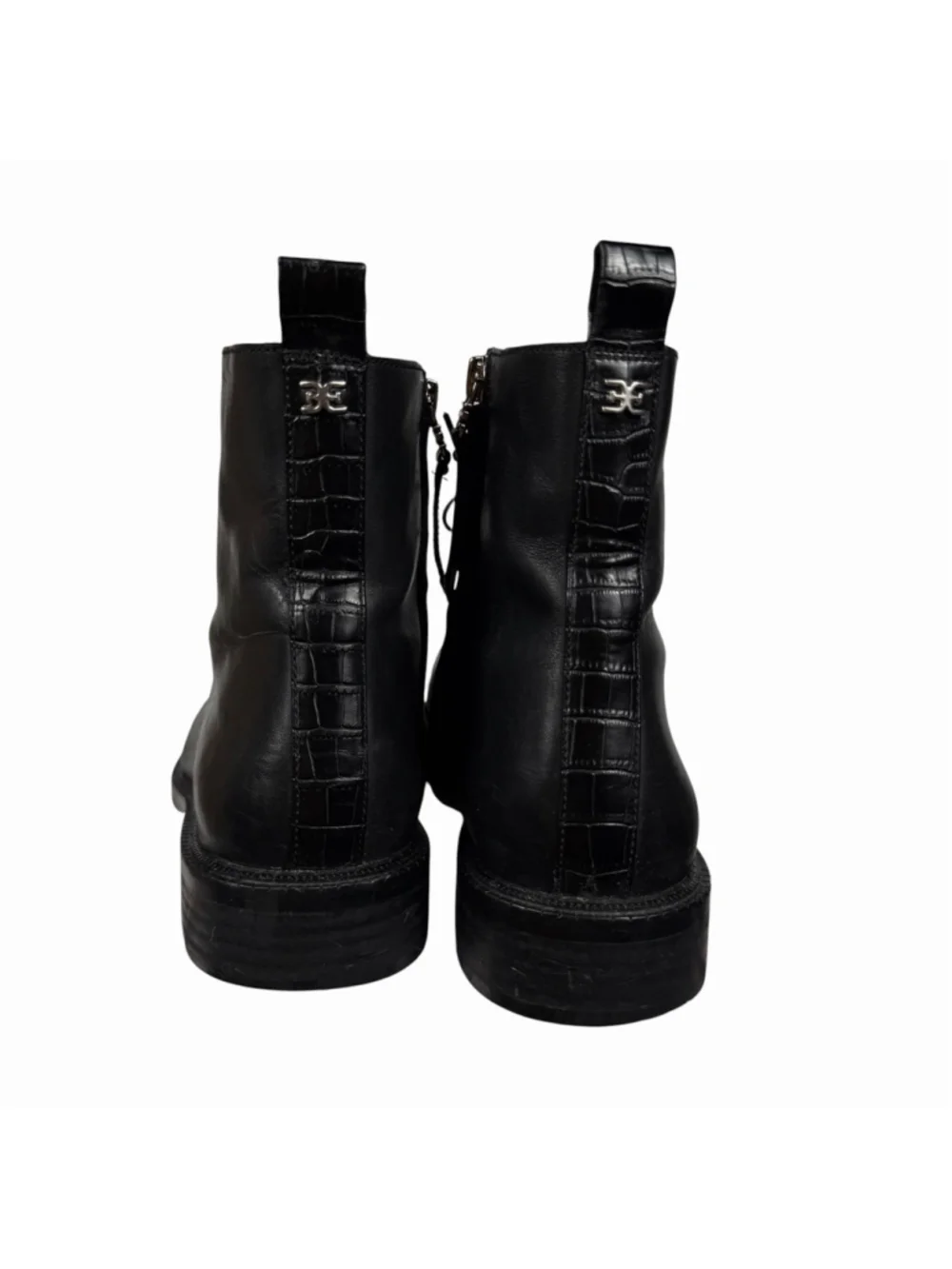 Sam Edelman Nina Black Leather Combat Boots Womens Size 11M - Picture 6 of 11